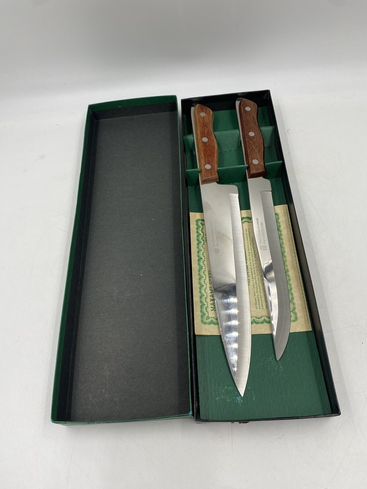 Maxam Steel 2 piece Precision Hollow Ground Fine Stainless Steel Knife Set
