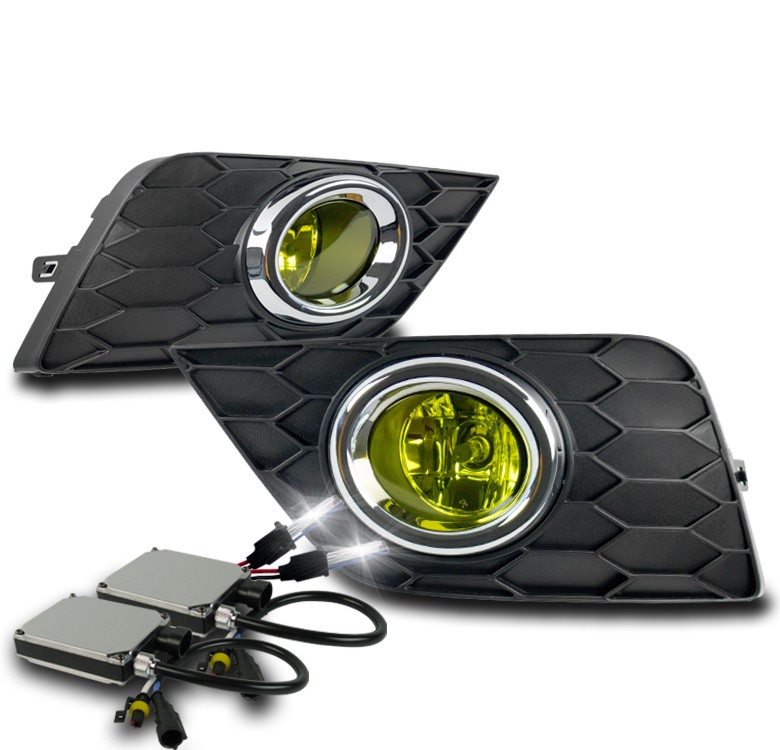 2016-2017 Nissan Sentra Yellow Fog Light Kit w/ 6K Xenon HID & Lower Bumper Bezel