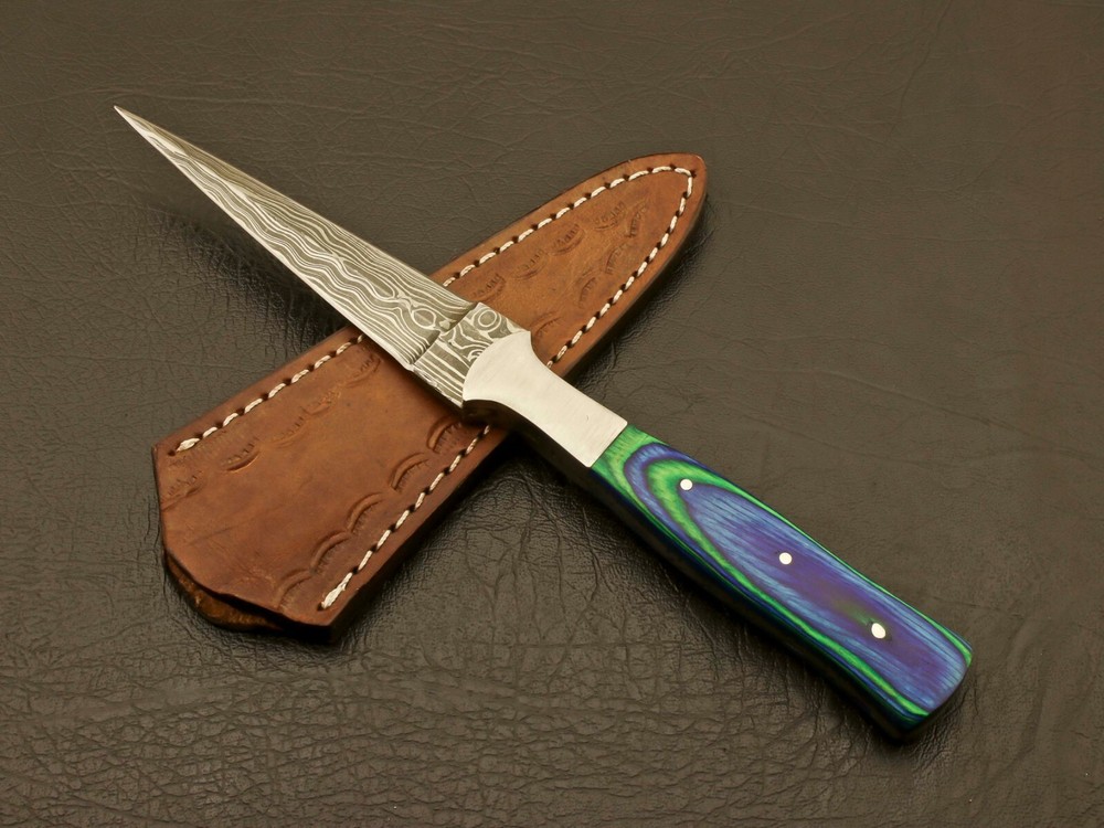 Custom Handmade  Knife Damascus Steel Hunting Camping Knife + Sheath