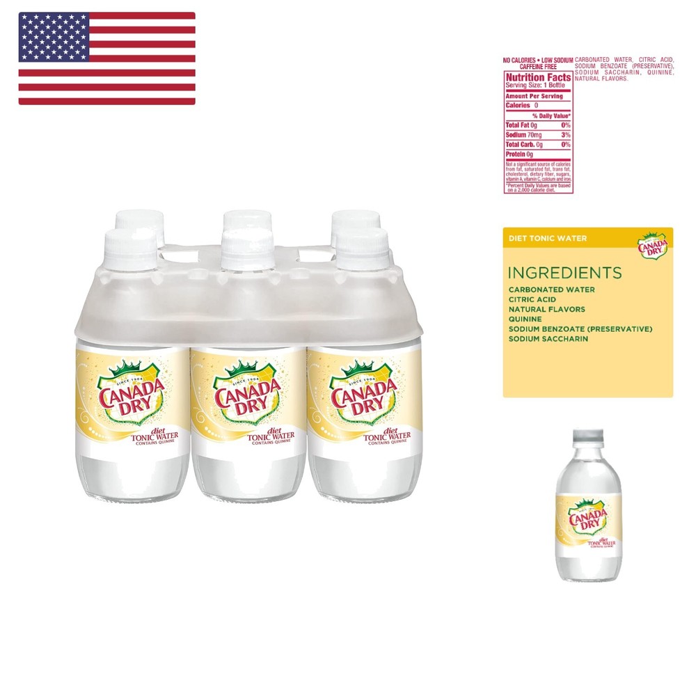 Diet Tonic Water, 10 Fluid Ounce Plastic Bottle, 6 Count