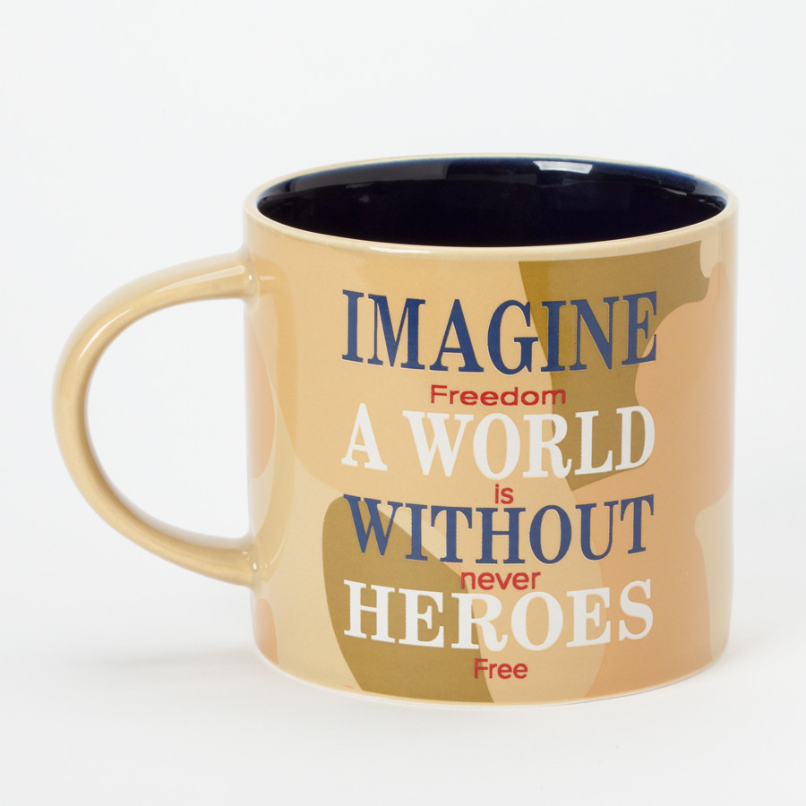 Imagine A World WIthout Heroes Stoneware Mug Homefront Girl Collection Military-image