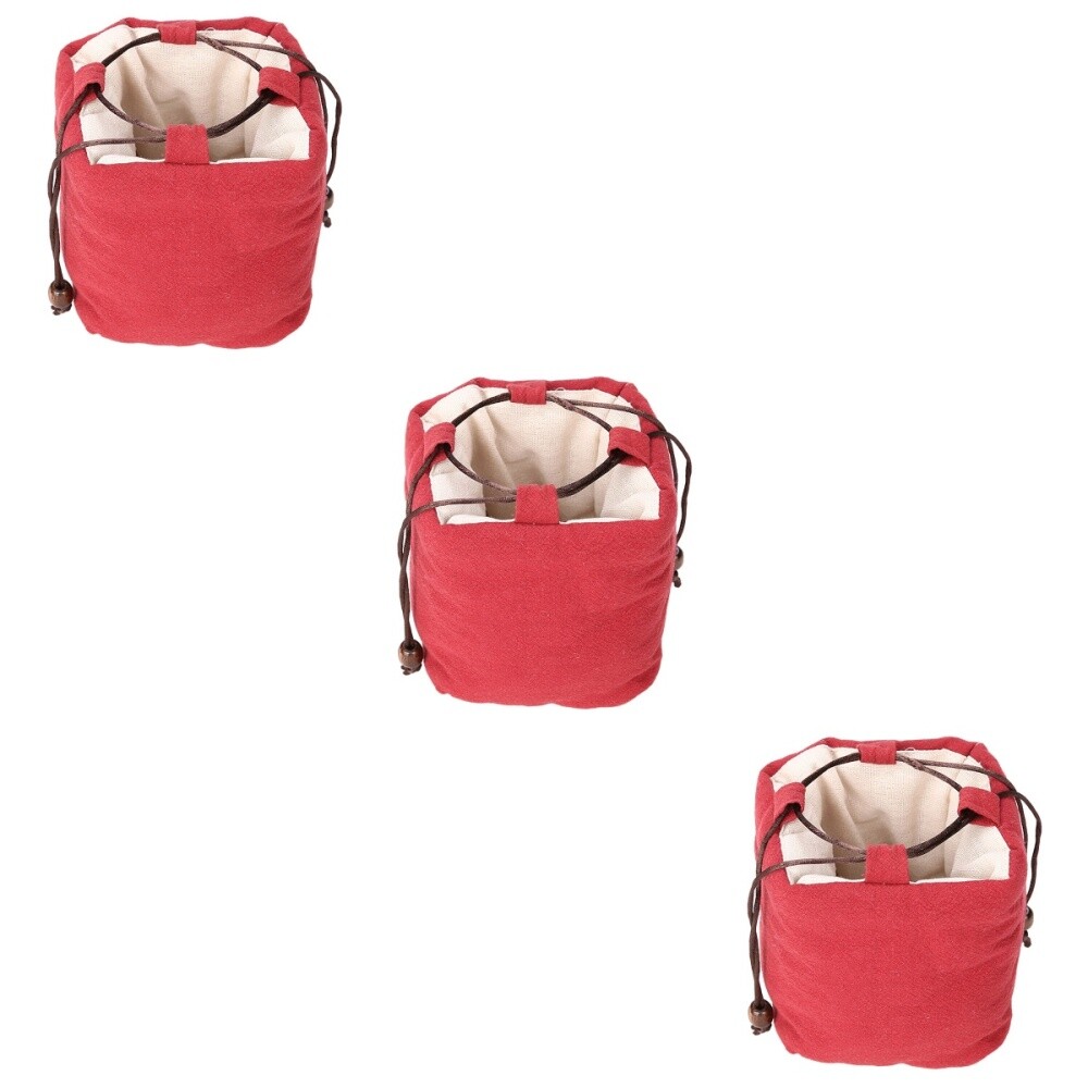 3 Pc Teapot and Cup Bag Teaware Travel Storage Bag Chinese Tea Set Portable