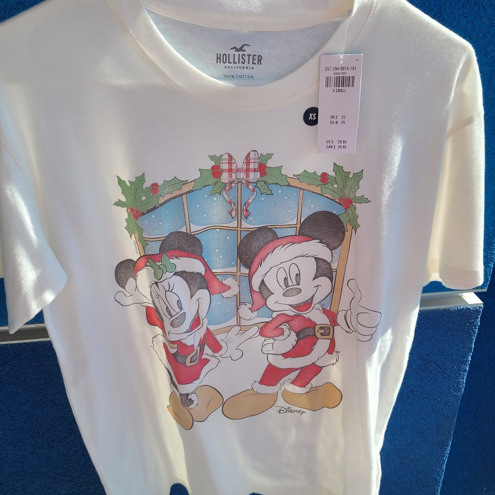 Last One - Disney Christmas Abercrombie New XS Adult Shirt, Mickey Minnie Mouse-image