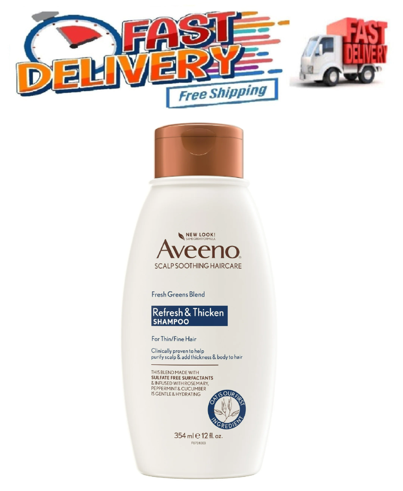 2pk Aveeno Fresh Greens Shampoo 12oz