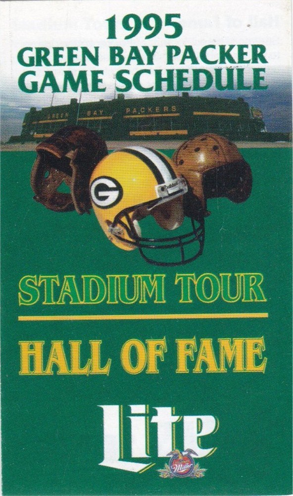 1995 Green Bay Packers NFL Football Pocket Schedule- Miller Beer