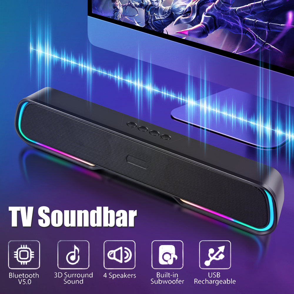 Powerful TV Sound Bar Home Theater Subwoofer Soundbar with Bluetooth Wireless
