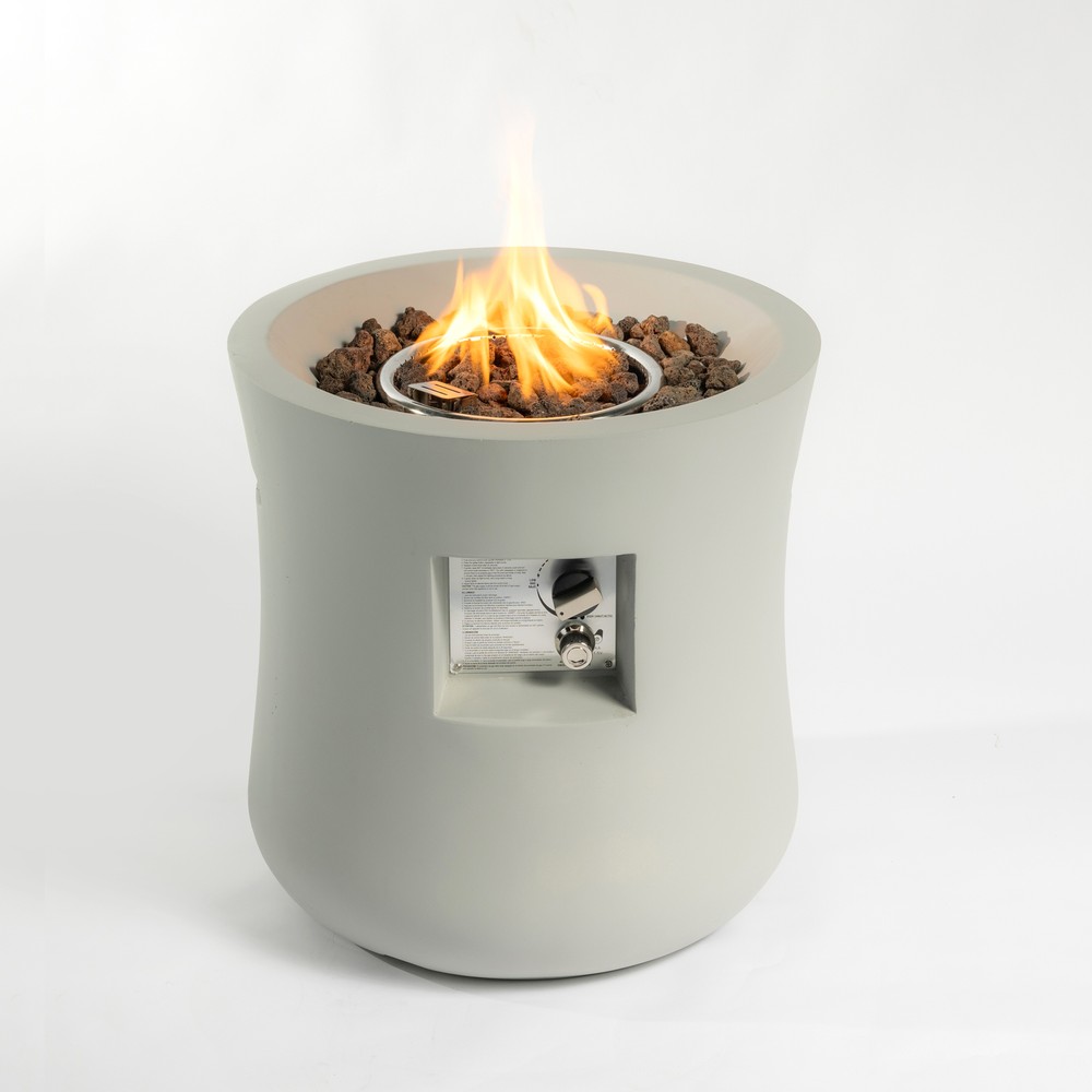 Outdoor Propane Fire Pit Table,Compact Streamlined modern 20-inch,Round Gra