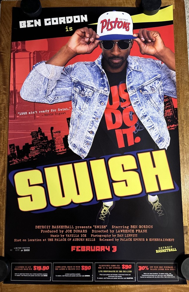 Ben Gordon Pistons Poster “Swish” Numbered Limited Edition
