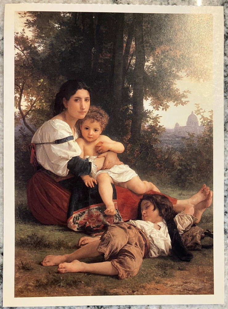 Postcard: Rest (Le repos) by A-W Bouguereau, painted 1879, unposted, oversized