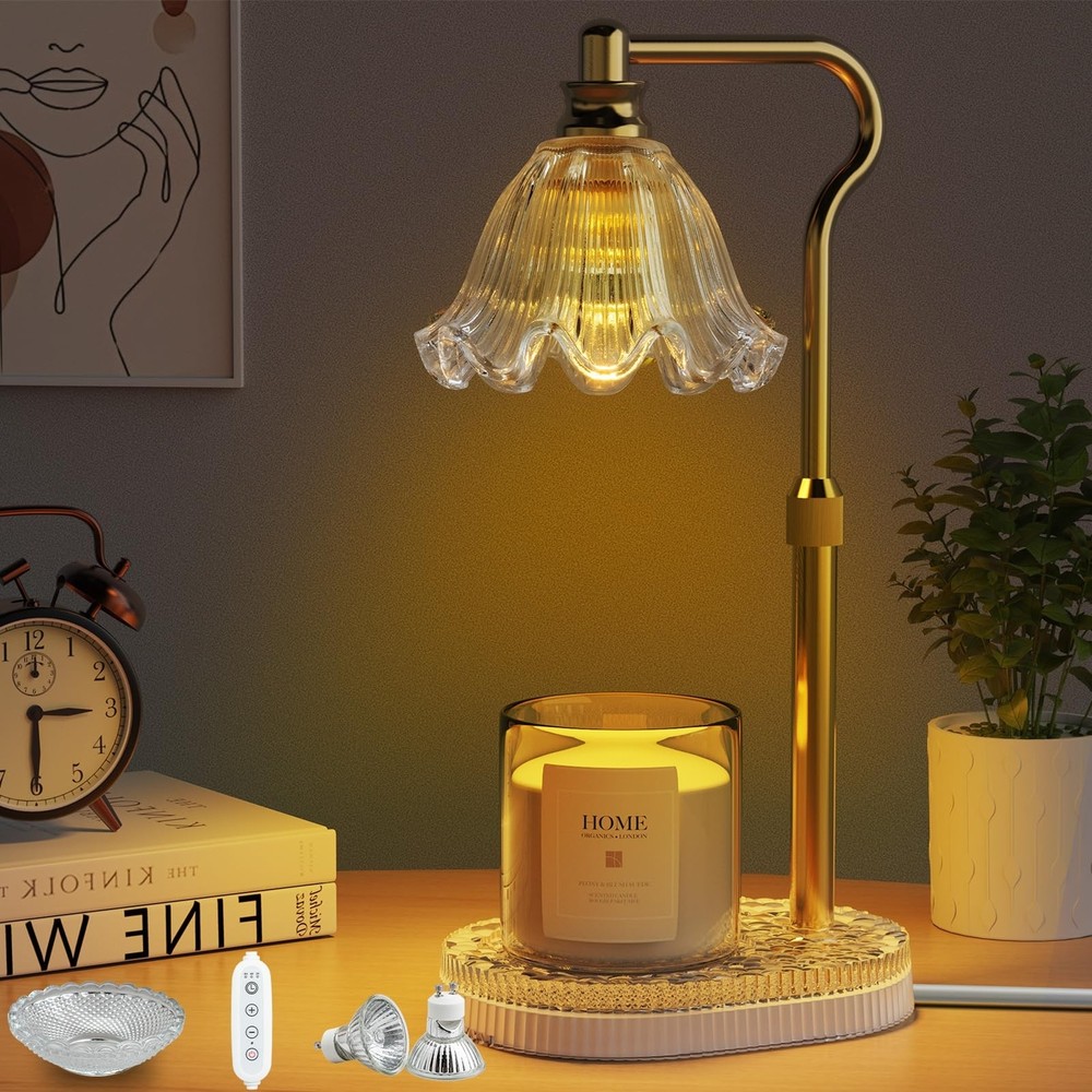 Candle Warmer Lamp with Timer, Dimming & Height Adjustment for Home Ambience