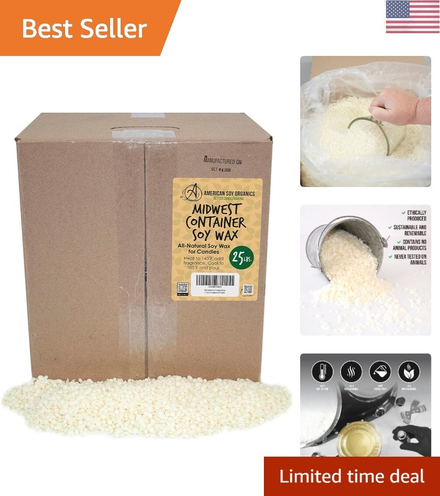 100% Midwest Soy Wax Beads for Candle Making - Natural Candle Making Supplies...