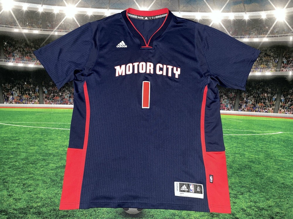 Reggie Jackson #1 Detroit Pistons Motor City Adidas Swingman Jersey Sz XL Used