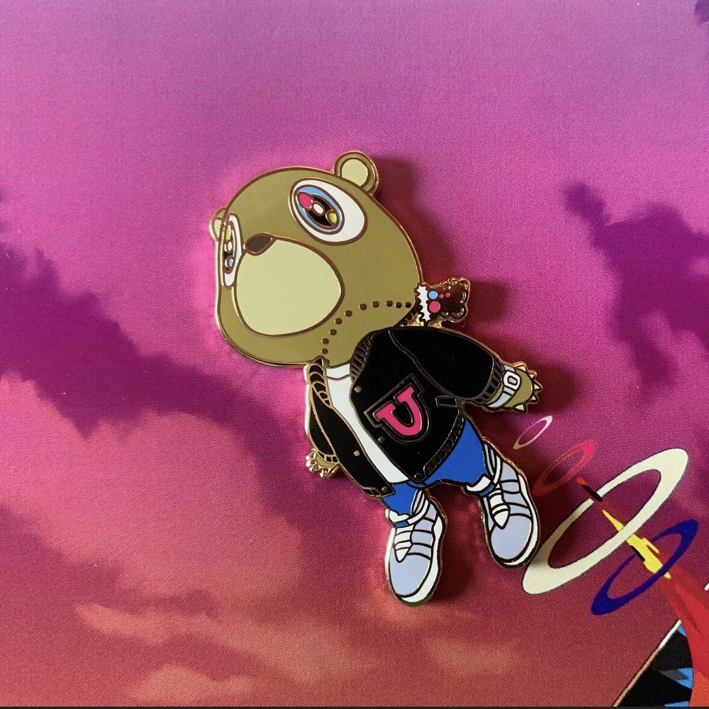 Yeezy Bear Lapel Pin Kanye West Graduation Black Jacket Hip Hop Music Pins Ltd.