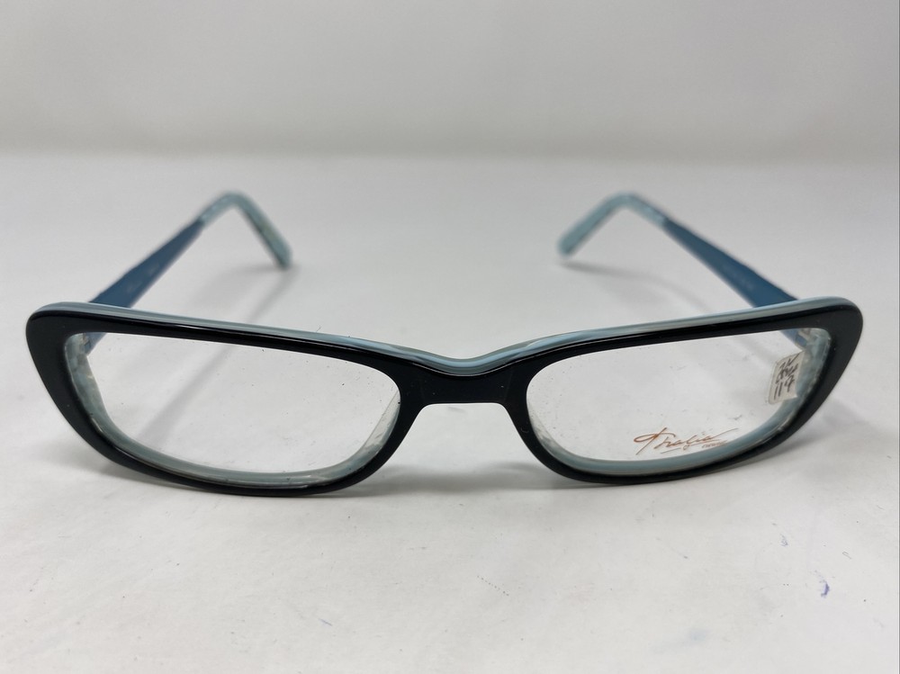 Fralia Eyewear ABEJA BK 50-16-135 Black/Blue Full Rim Eyeglasses Frame WB98-image