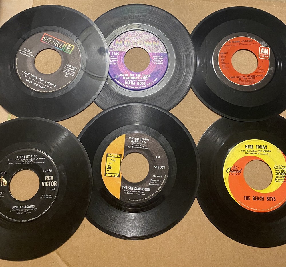 Lot Of 6 45's Records Jukebox 7