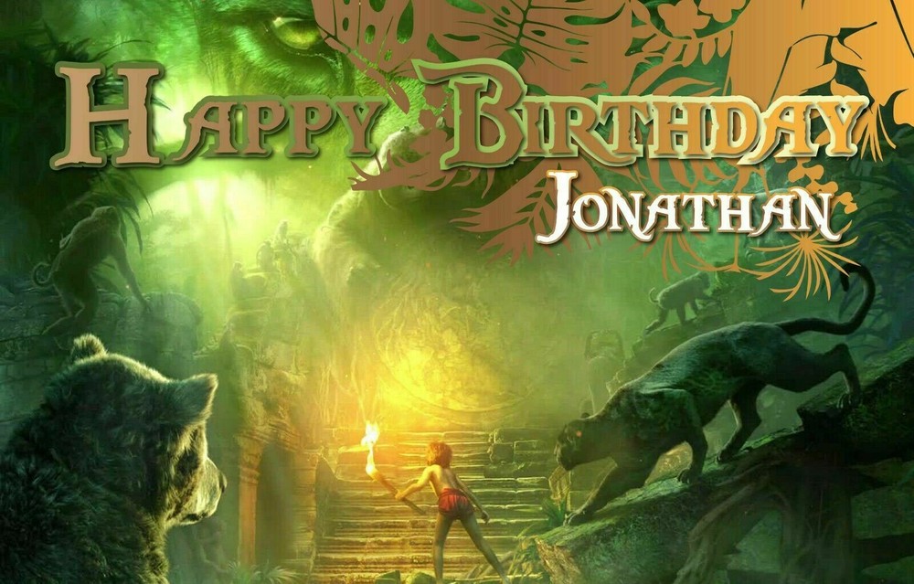 Jungle Books Custom Happy Birthday Banner Personalized Poster MS1822