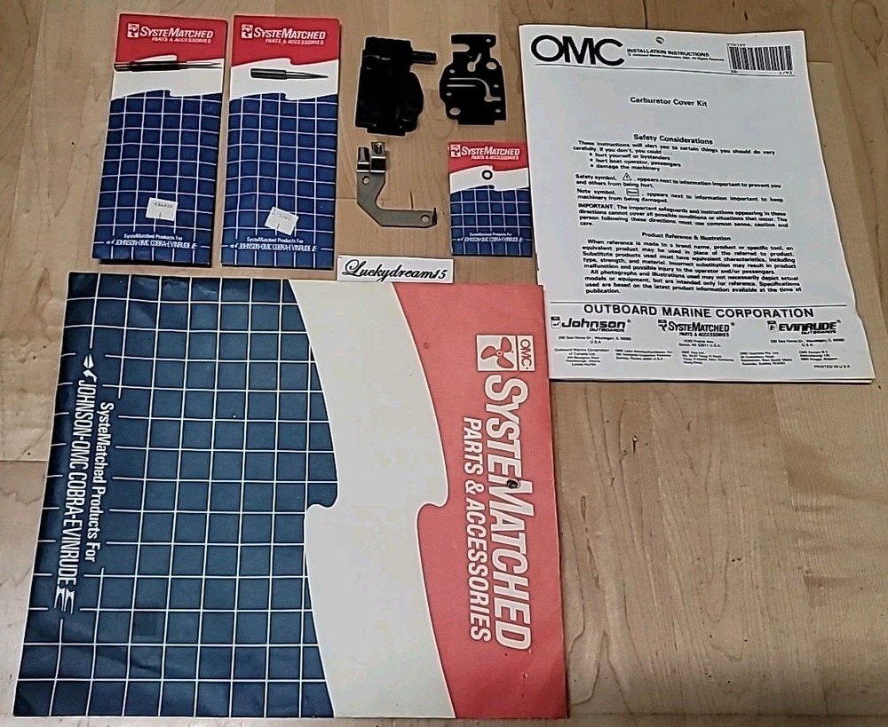 New OEM OMC Johnson Evinrude 433973 Carburetor Cover Kit Assembly