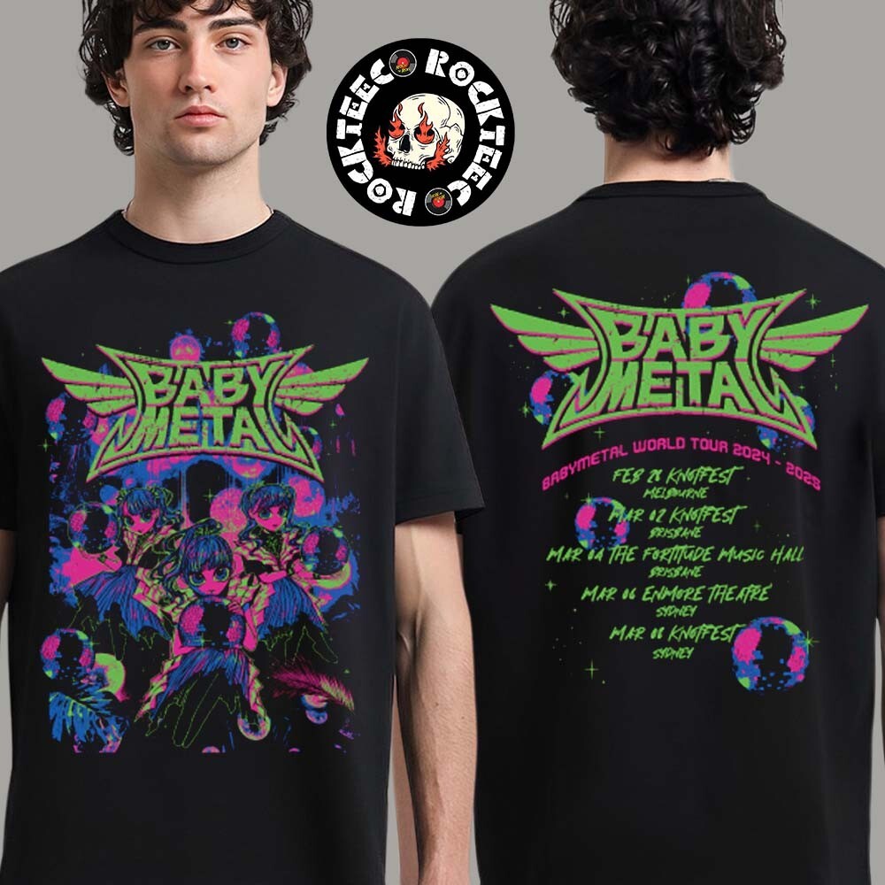 Babymetal World Tour 2024 2025 Australia Mirror Ball Tee T-Shirt