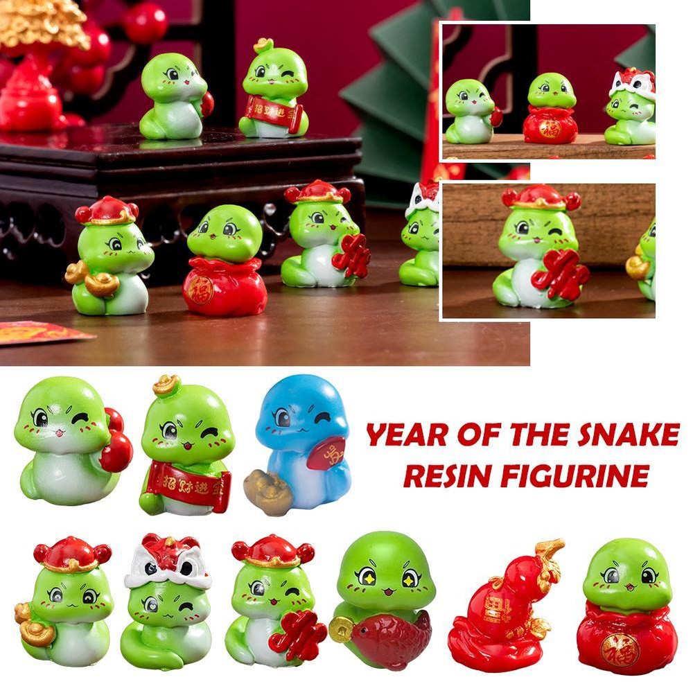 2025 Snake Ornament Lucky Snake Resin Micro Landscape Desktop T7N7 W7L6