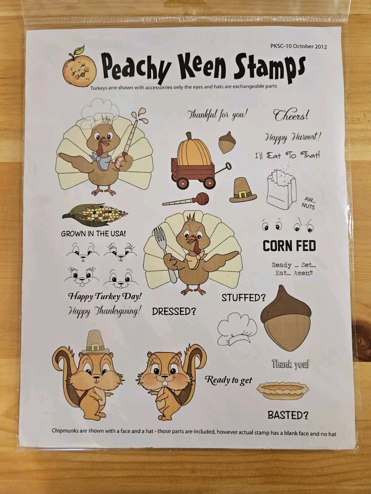 Peachy Keen 11x8.5 Stamp Set Stamp Kit Of The Month October 2012