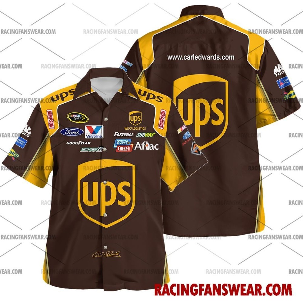 Carl Edwards 2015 NASCAR Hawaiian Polo Shirt Racing Fan Apparel