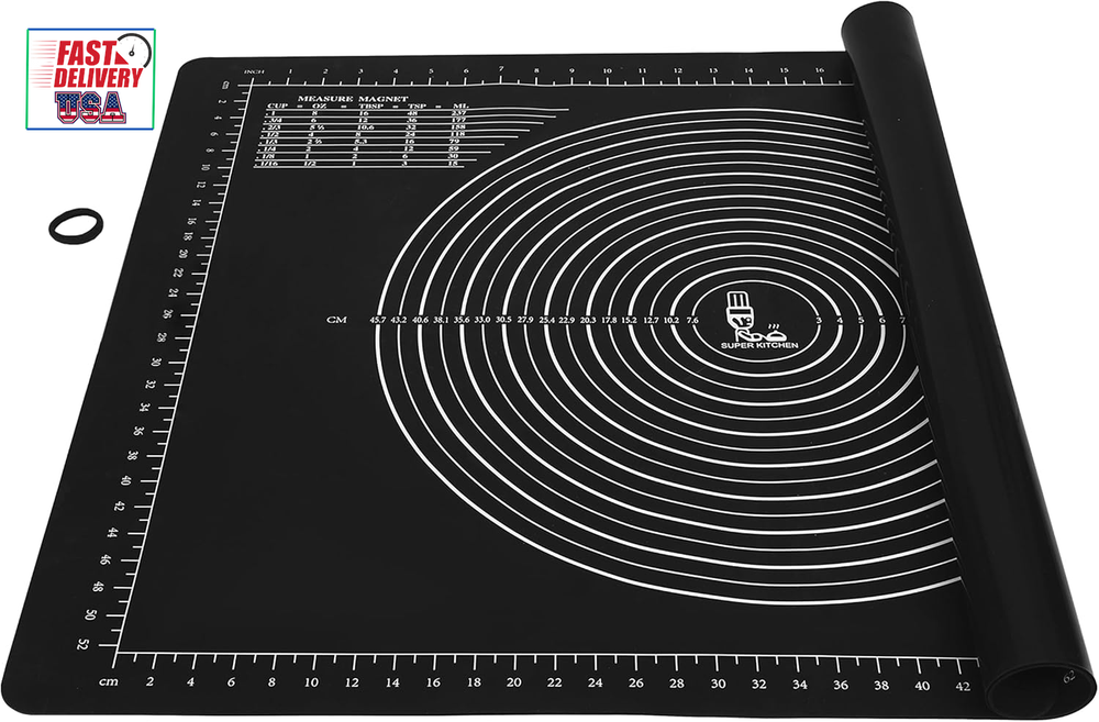 Non-Slip Silicone Pastry Mat Jumbo 31''By 24'' for Non Stick Baking Mats, Table/