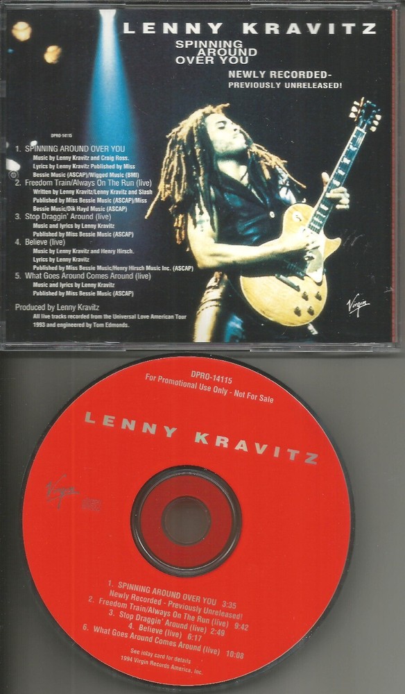 LENNY KRAVITZ Spinning Around UNRELEASED Version & 4 LIVE TRX PROMO DJ CD single