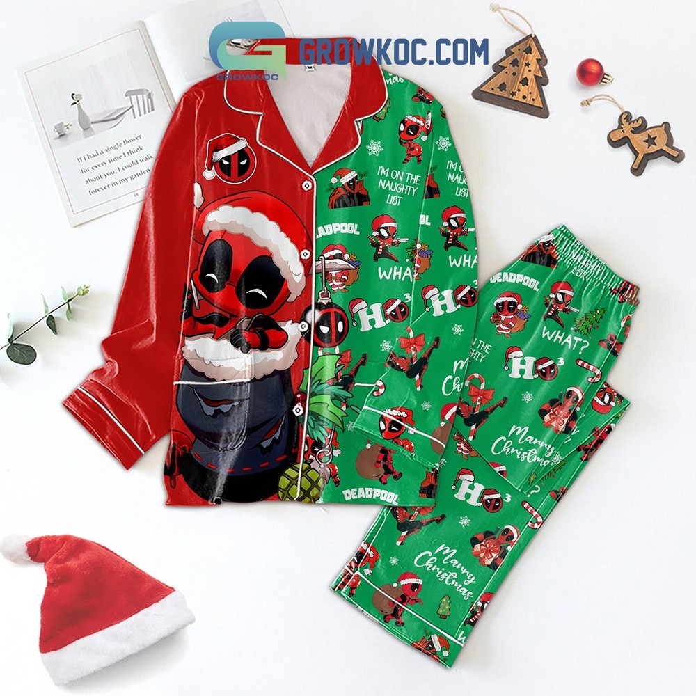 Deadpool Naughty List Christmas Pajamas Set for Adults