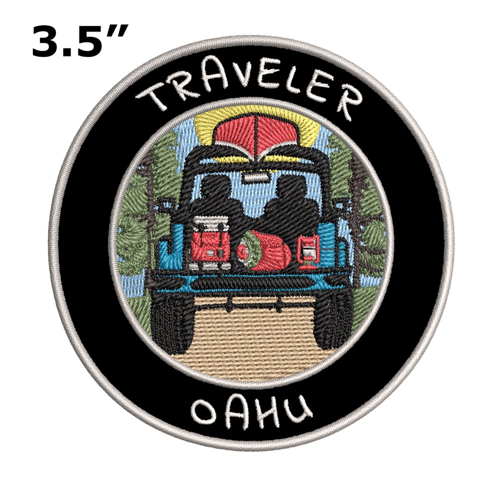 Oahu, Hawaii Traveler! Patch Iron-On Embroidered Applique Travel Badge