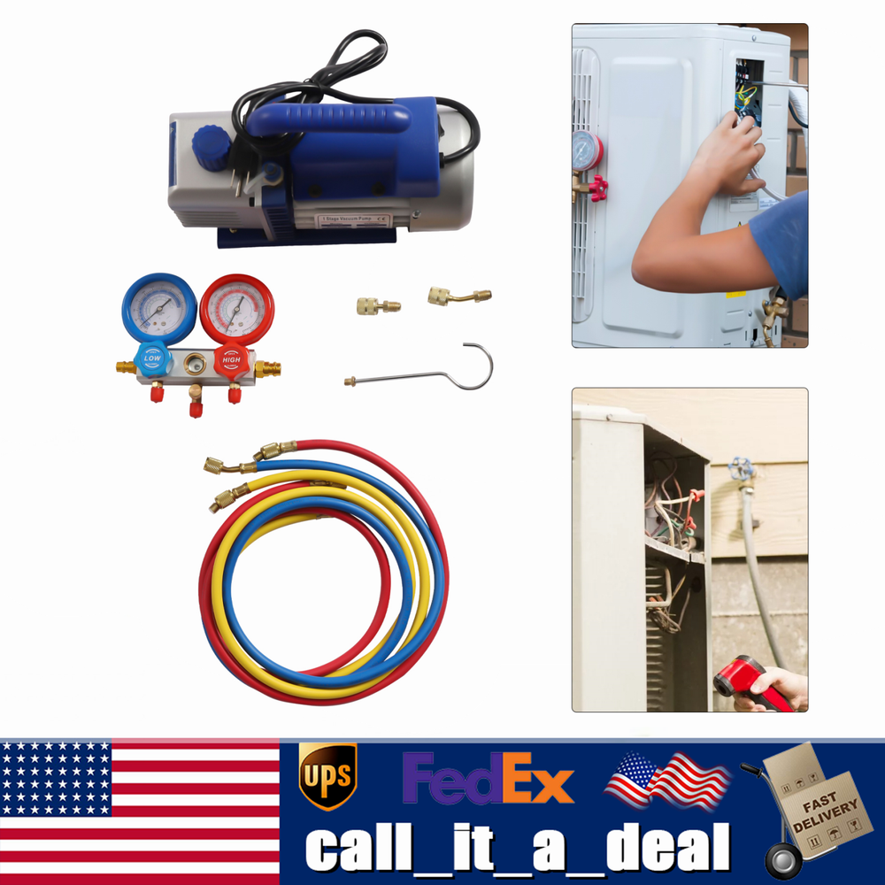 Vacuum Pump Auto AC Repair Complete Tool kit A/C Refrigeration Kit For Car Air
