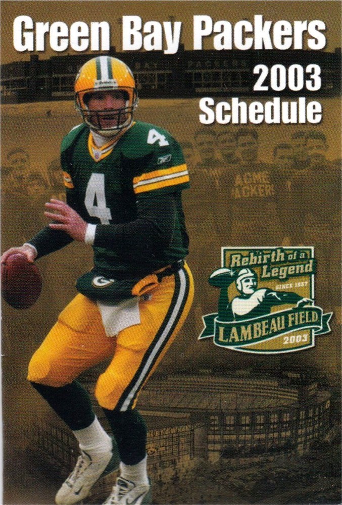 2003 Green Bay Packers NFL Football Pocket Schedule- Miller Beer