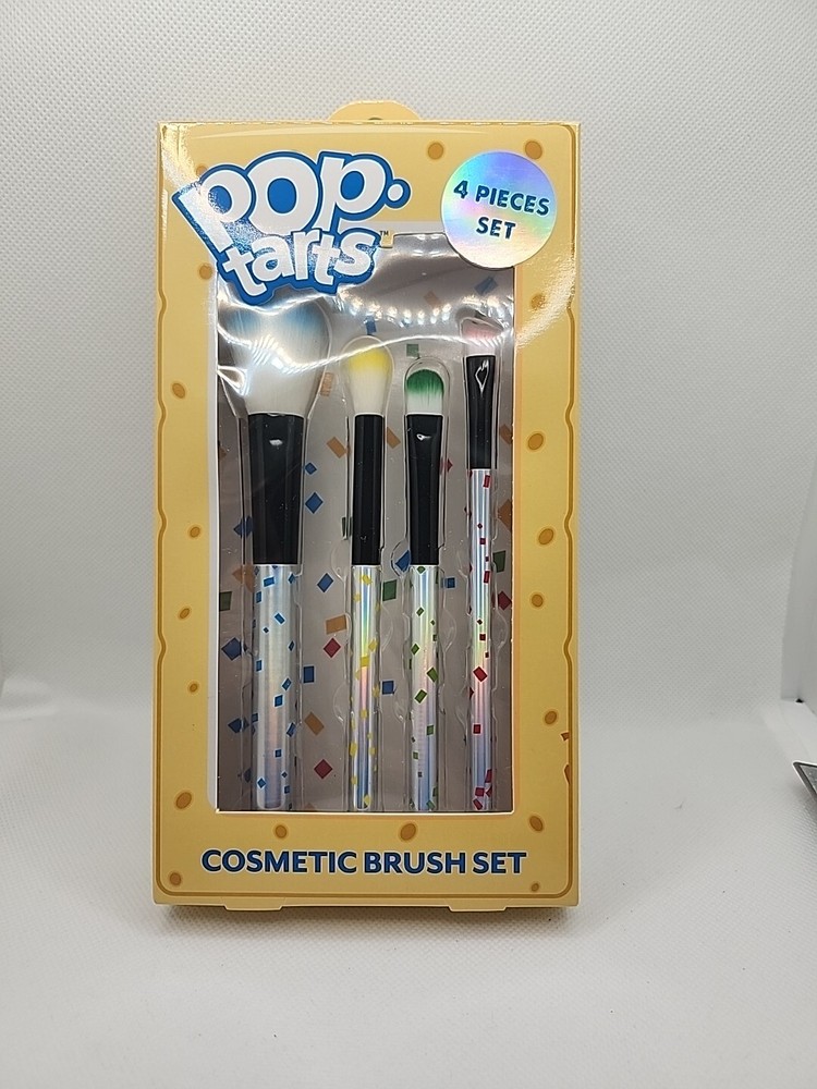 Kellogs Pop Tarts 4 Piece Cosmetic Brush Set Powder Blender Shadow & Eyeliner