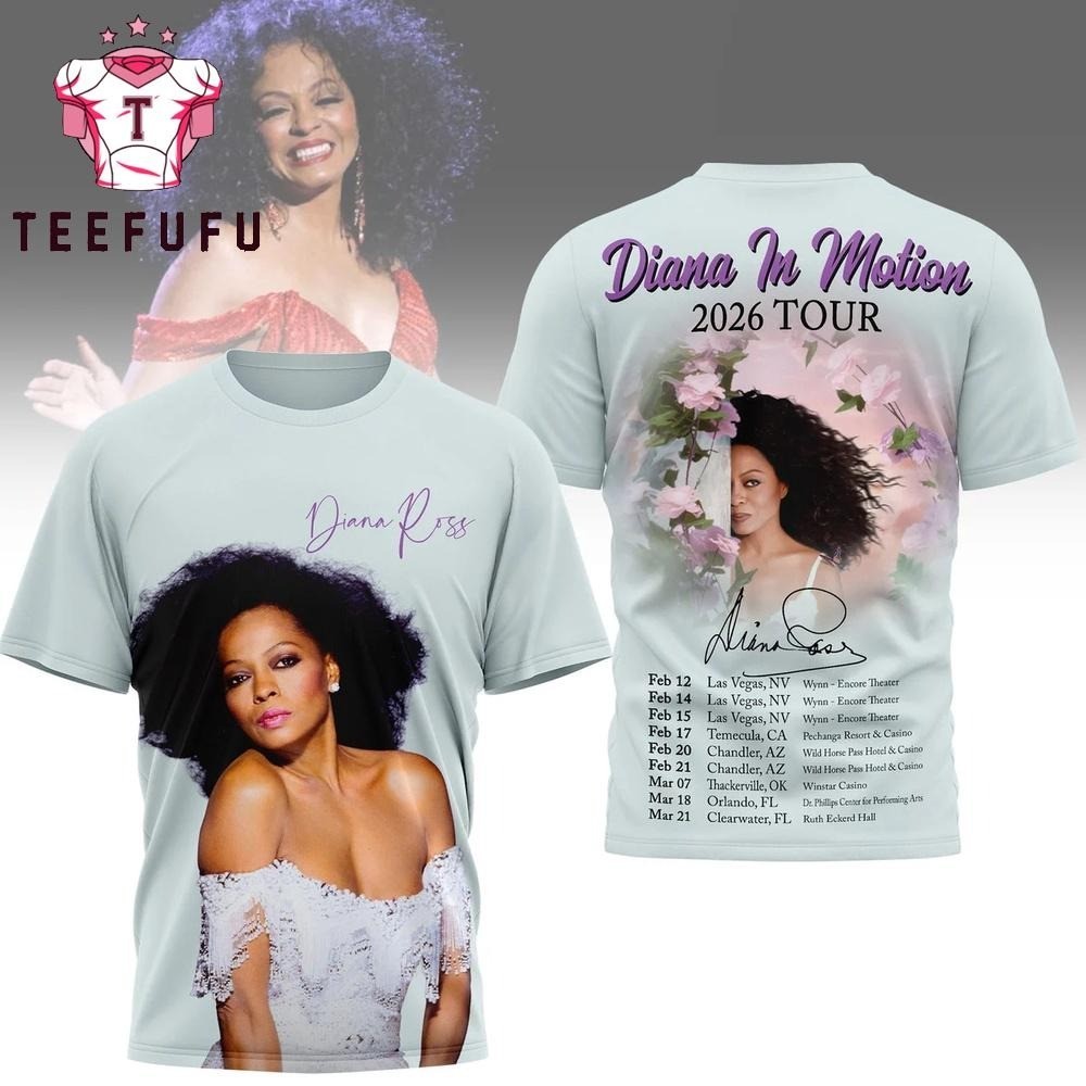 Diana In Motion 2026 Tour Graphic Music 3D Shirt S-6XL PP2782