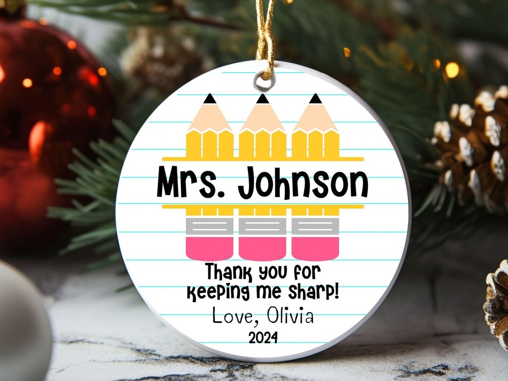 Custom Teacher Ornament Teacher Name Ornament Teacher Christmas Gift
