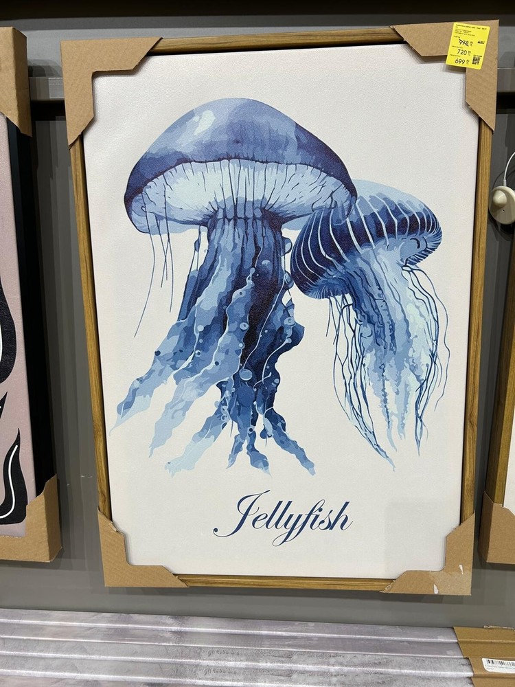 Jelly Fish Wall Art, Canvas Wall Art, Modern Wall Decor, Contemporary Wall Art,