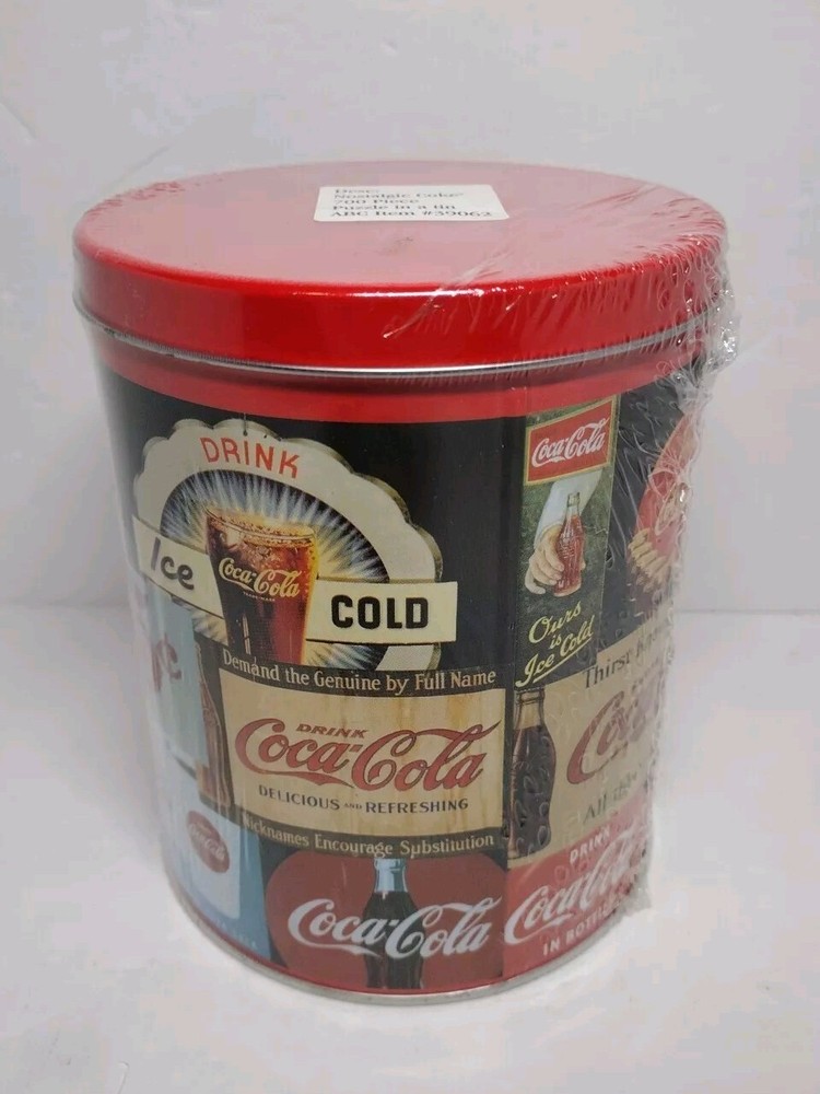 Nostalgic Vintage Coke Coca-Cola 700 Piece Puzzle In A Tin ABC #39062 New Sealed-image