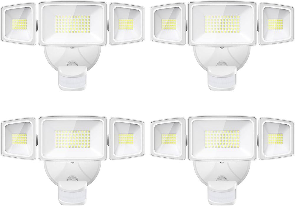 4 Pack 65W LED Motion Sensor Outdoor Lights, 6500LM 6500K IP65 Waterproof Securi