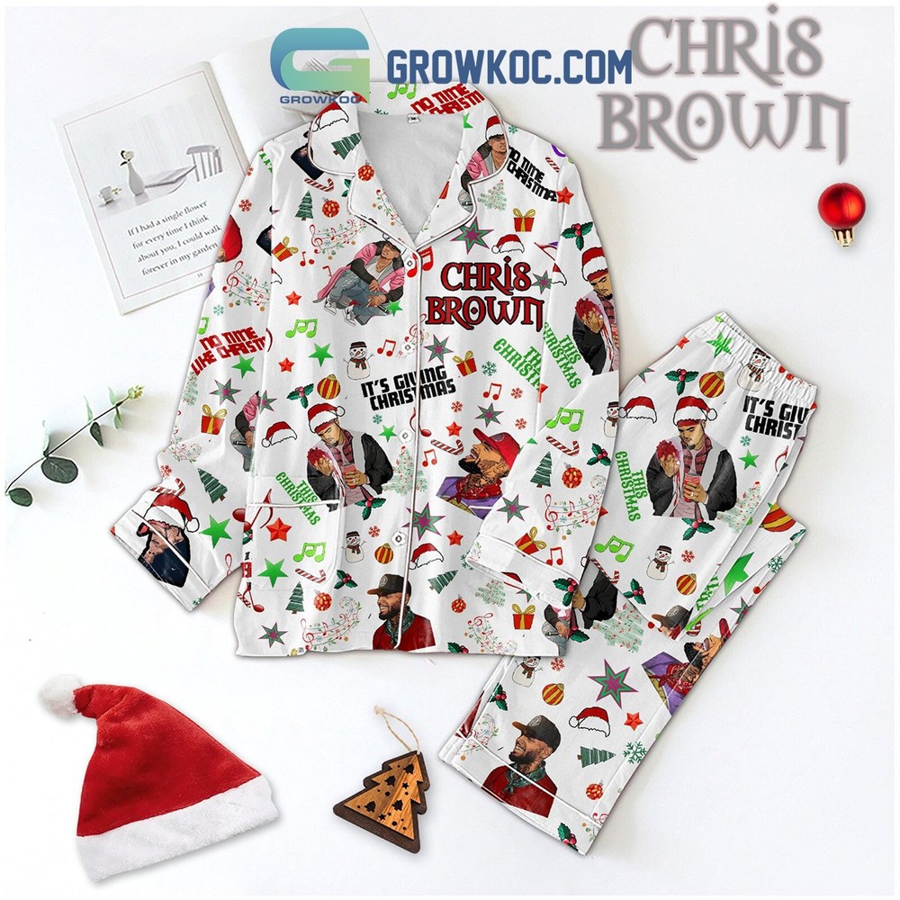 Chris Brown Christmas Polyester Pajama Set for the Holidays