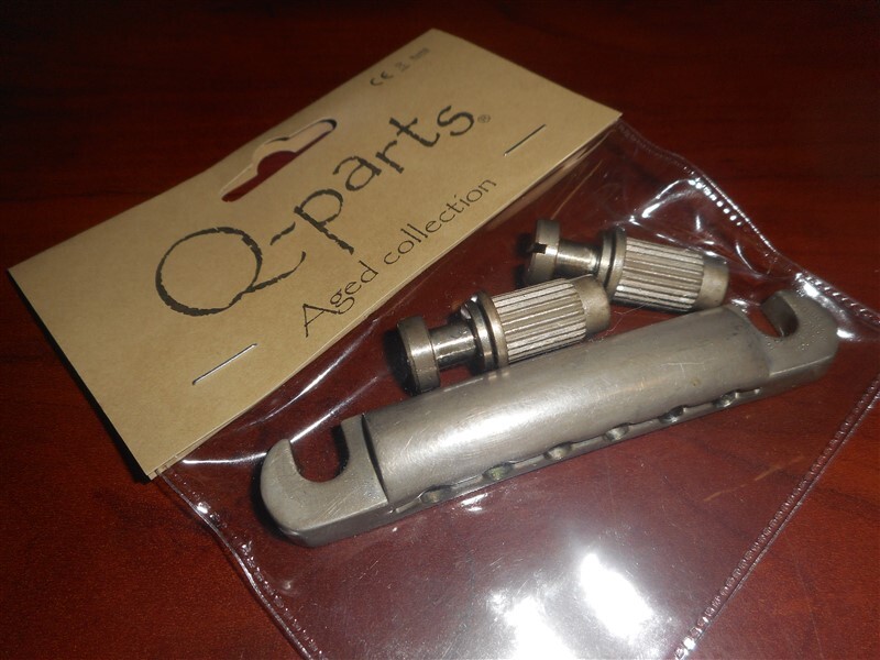 NEW - Q-Parts Aged Collection Tailpiece For Vintage Les Paul - DISTRESSED NICKEL