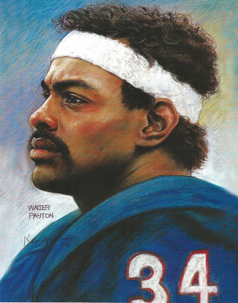 Walter Payton Chicago Bears Art  8x10 Picture Celebrity Print