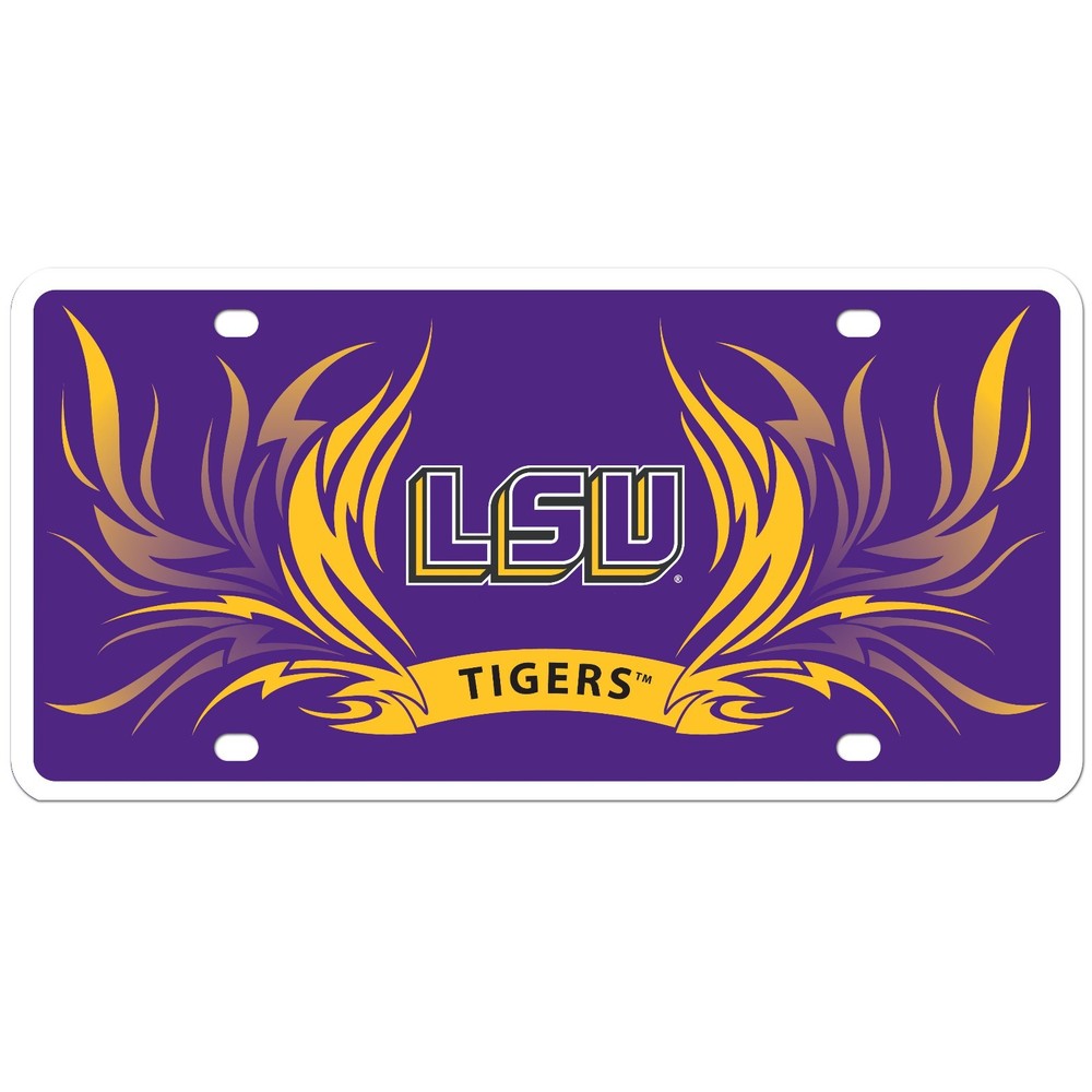 lsu tigers ncaa college football styrene car tag license plate made in usa