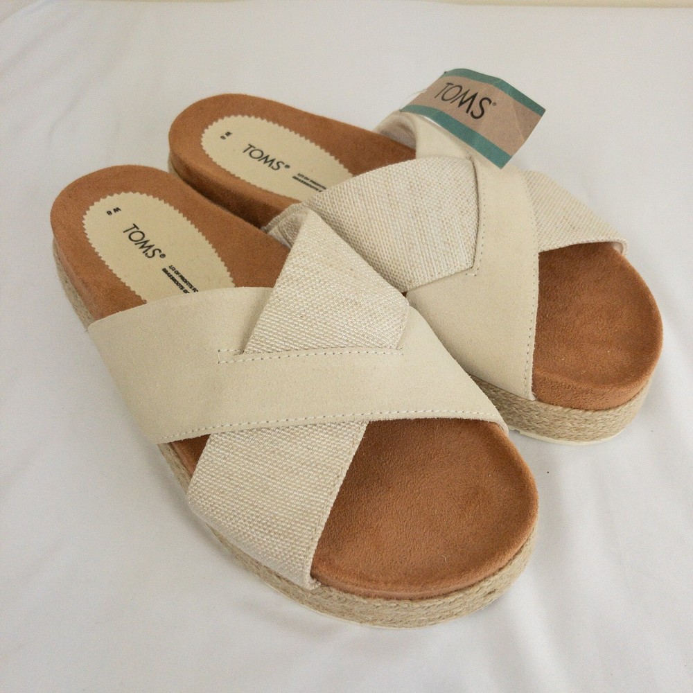 Toms Sandals Womens Size 8 Beige Paloma Criss Cross Open Toe Neutral
