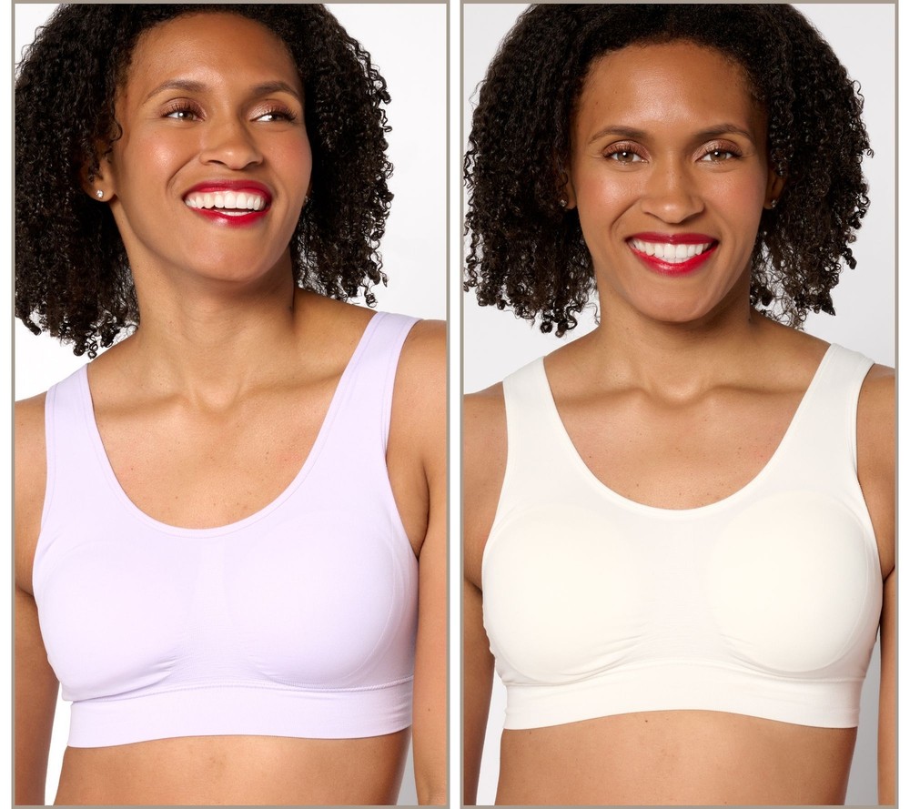 Cuddl Duds Women's Bra Sz L Intimates S Seamless Easy Comfort Blue A628205