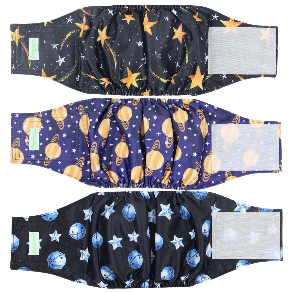 Washable Male Dog Belly Wrap Diapers 3-Pack for Leak Protection  