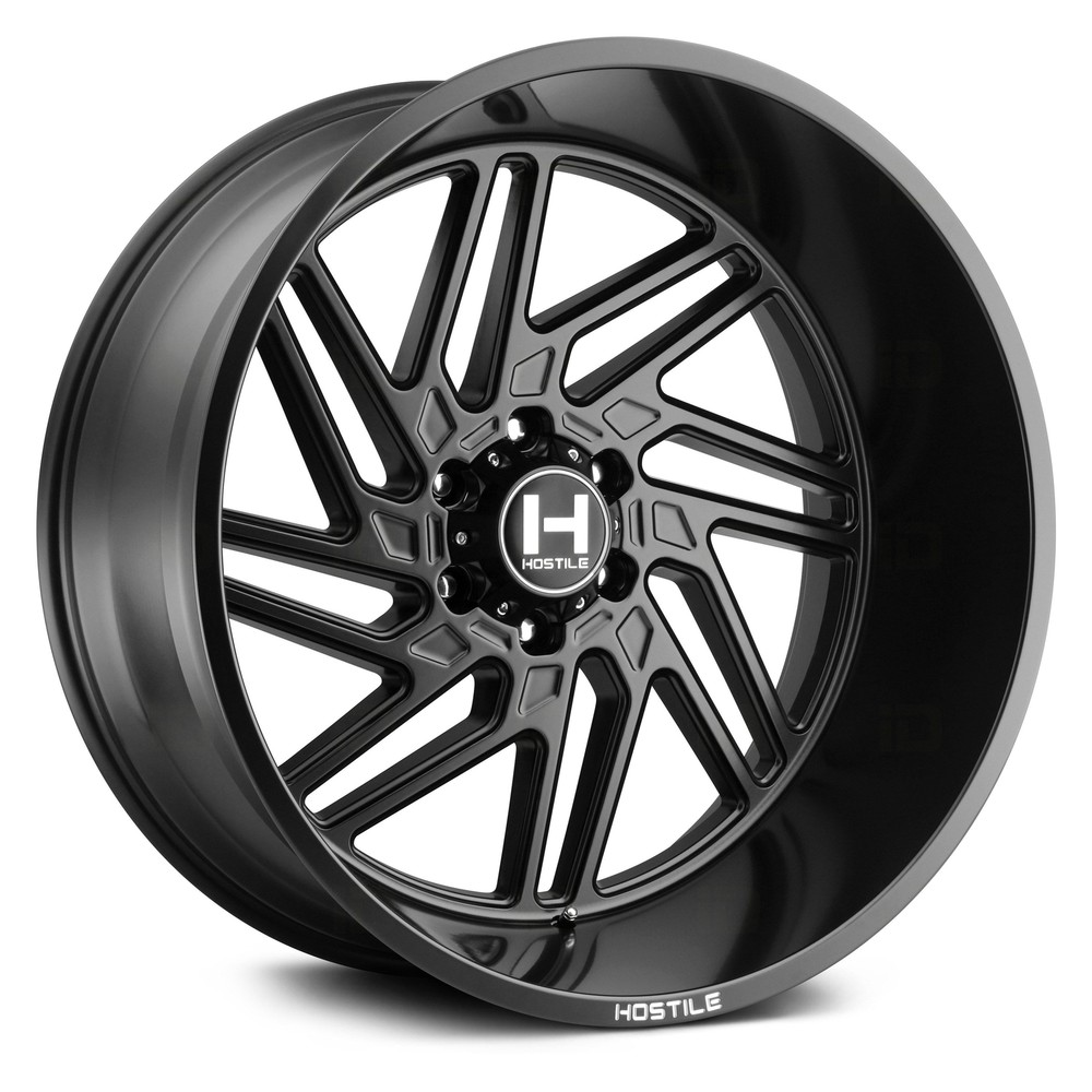 Hostile H116 JIGSAW 20x9 Black Wheels 8x165.1 Bolt Pattern 4-Pack