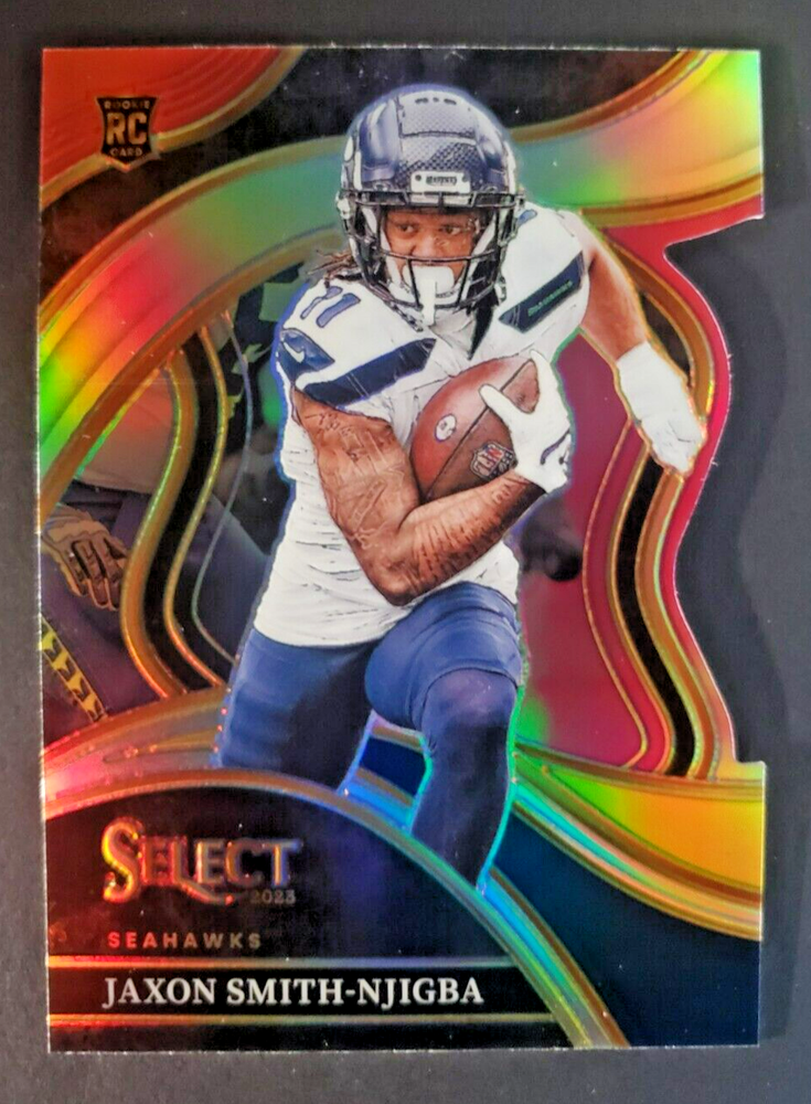 2023 Select Jaxon Smith Njigba #259 Rookie Red & Yellow Prizm Club Level Die Cut