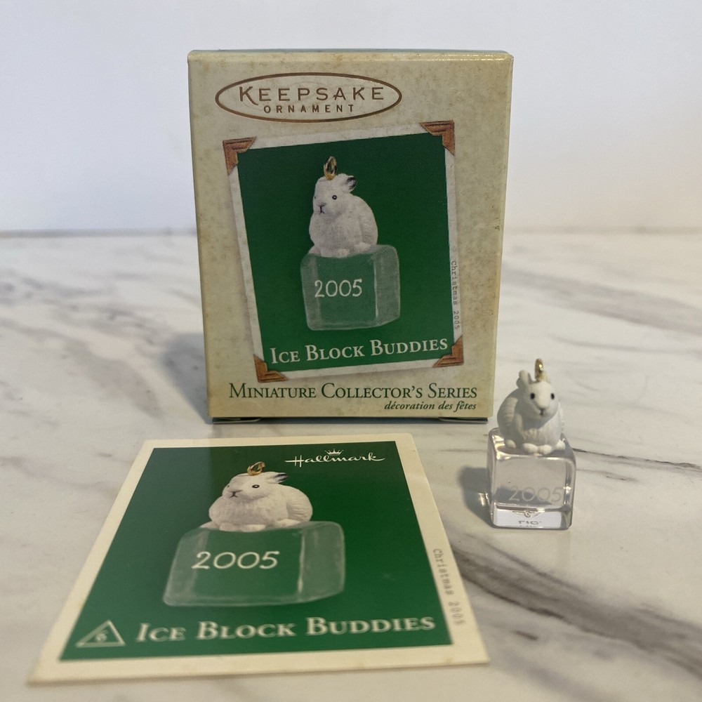 2005 Ice Block Buddies ~ Rabbit ~ Hallmark Miniature Ornament Handcrafted NEW