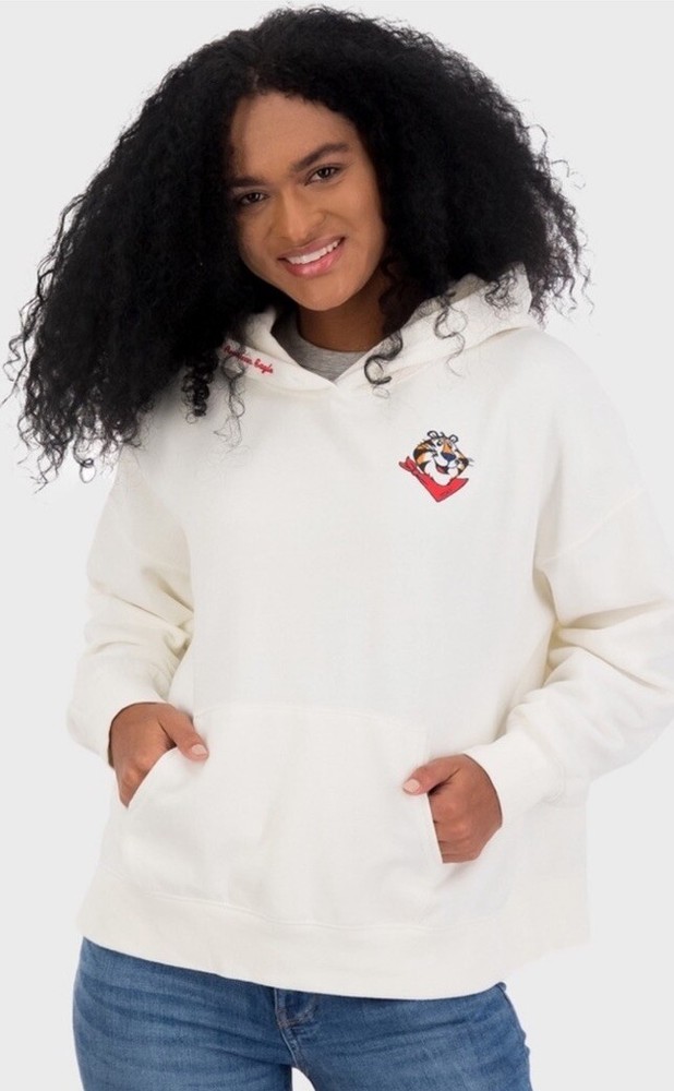 American Eagle Tony the Tiger Oversized Cream Hoodie Womens XS