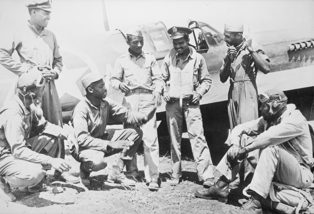 Vintage 1944 US Army Air Force Fighter Squadron Pilot Photo – Digitally Restored  -image