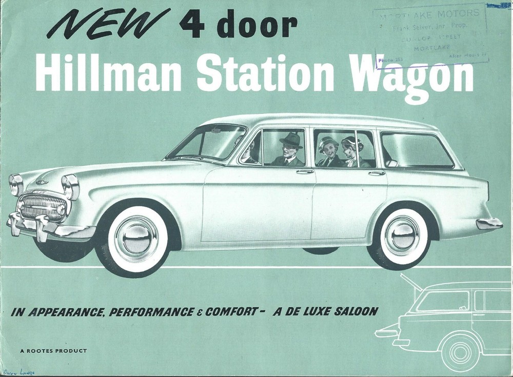 Hillman A1354 New 4-Door Station Wagon Auto Brochure